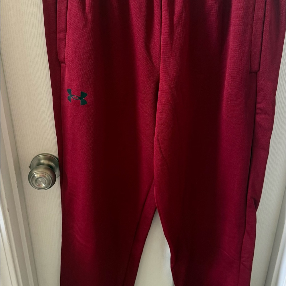 Under Armour Red Men's Athletic Top with Logo Strip